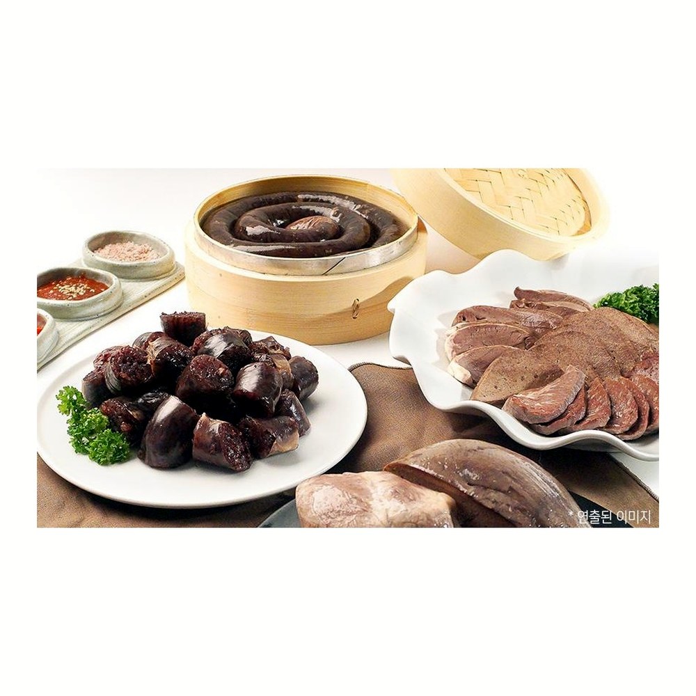 맛팜 옛고을 찰순대, 400g, 1개 + 푸짐한 내장 모둠, 500g, 1개
