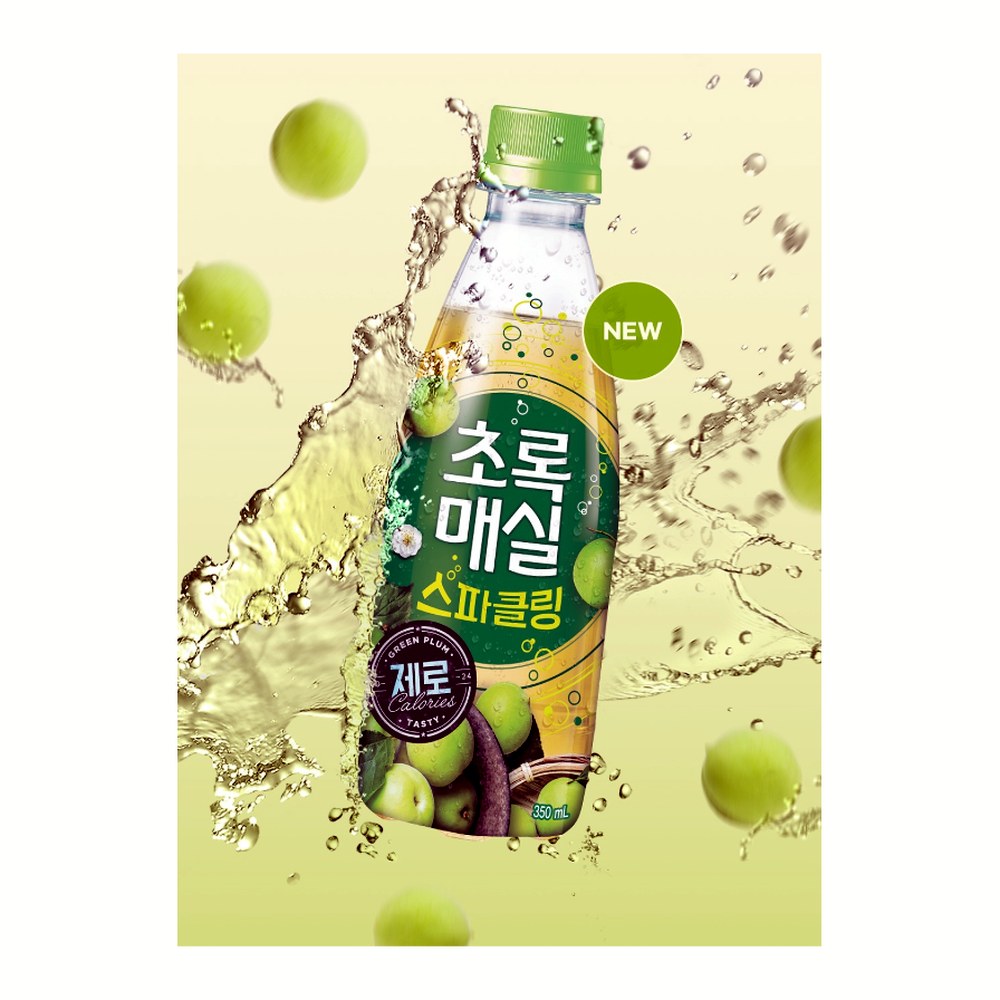 초록매실 스파클링 제로, 350ml, 20개