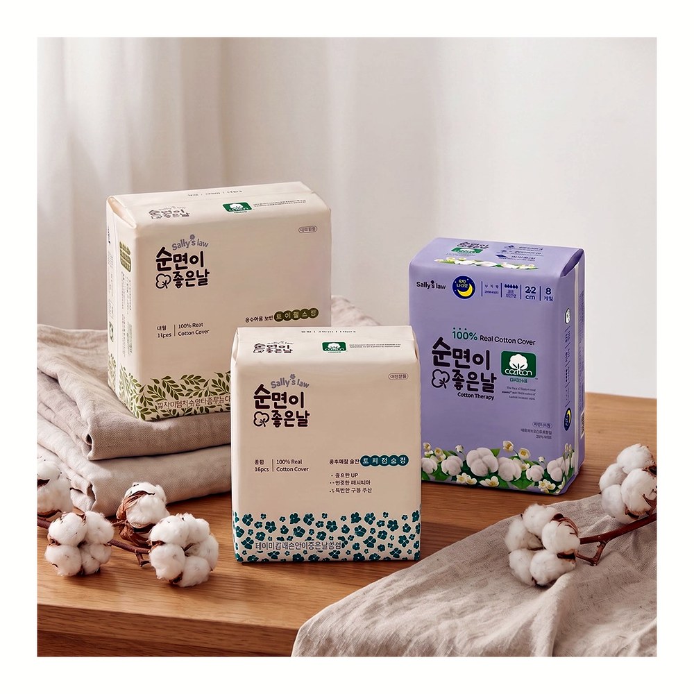샐리의법칙 트리플 순면이좋은날 생리대, 중형, 16매, 5팩
