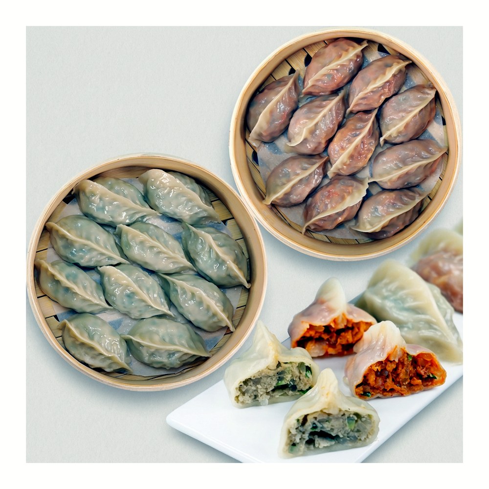 허만두 잎새만두, 알찬고기 1.4kg 1봉 + 알찬김치 1.4kg 1봉, 2봉 허만두 잎새만두
