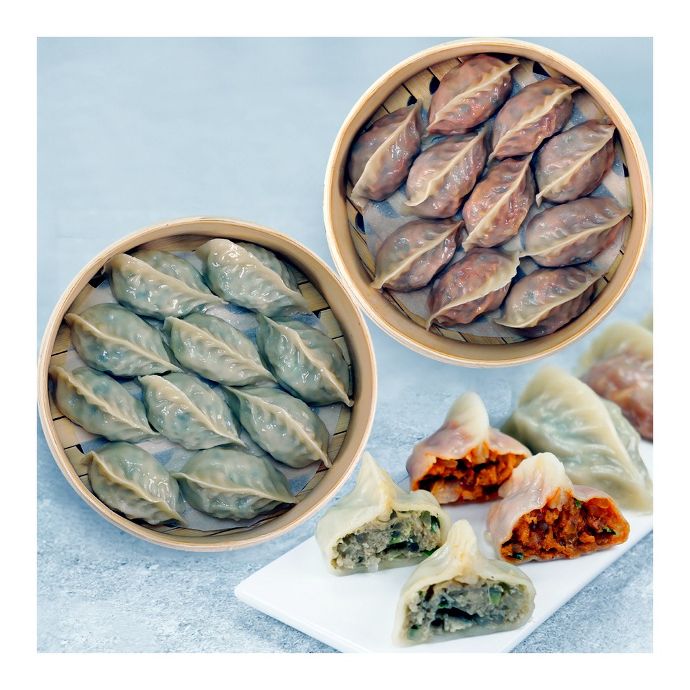 허만두 잎새만두, 알찬고기 1.4kg 1봉 + 알찬김치 1.4kg 1봉, 2봉