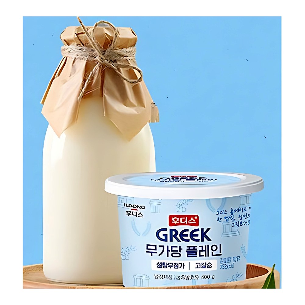 후디스 무가당 플레인 그릭요거트, 400g, 2개