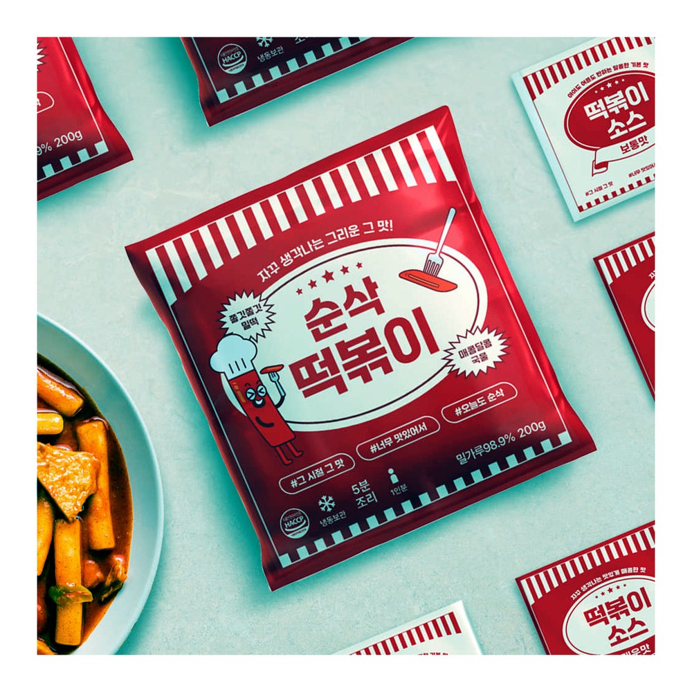 순삭 떡볶이, 보통맛, 200g, 5팩