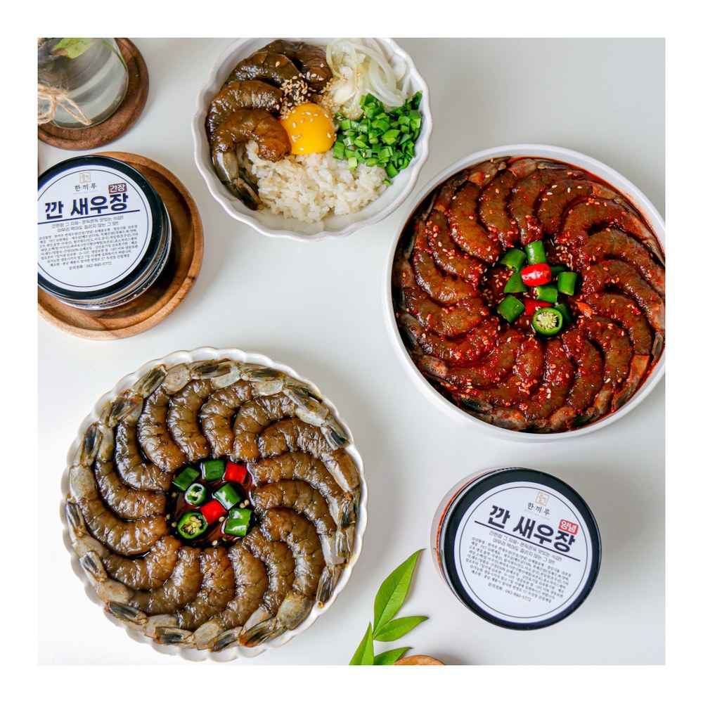 한끼루 깐새우장, 간장 350g 1개 + 양념 350g 1개, 2개