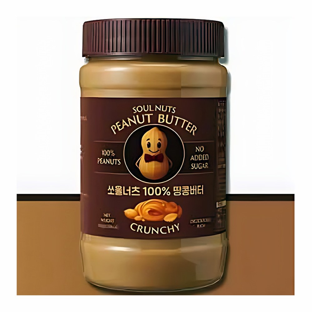 쏘울너츠 100% 땅콩버터 크런치, 500g, 2개