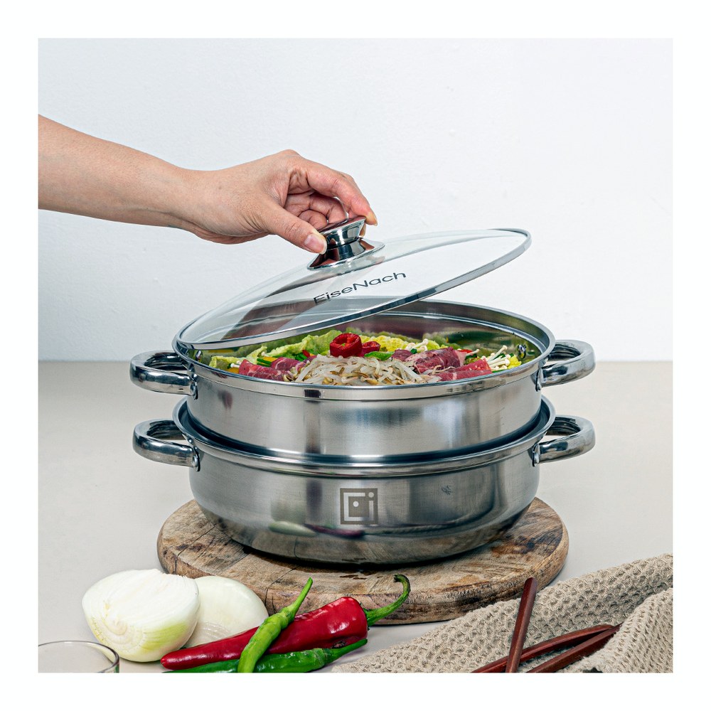 아이제나흐 에센 스테인레스 2단 찜솥, 28cm, 1세트