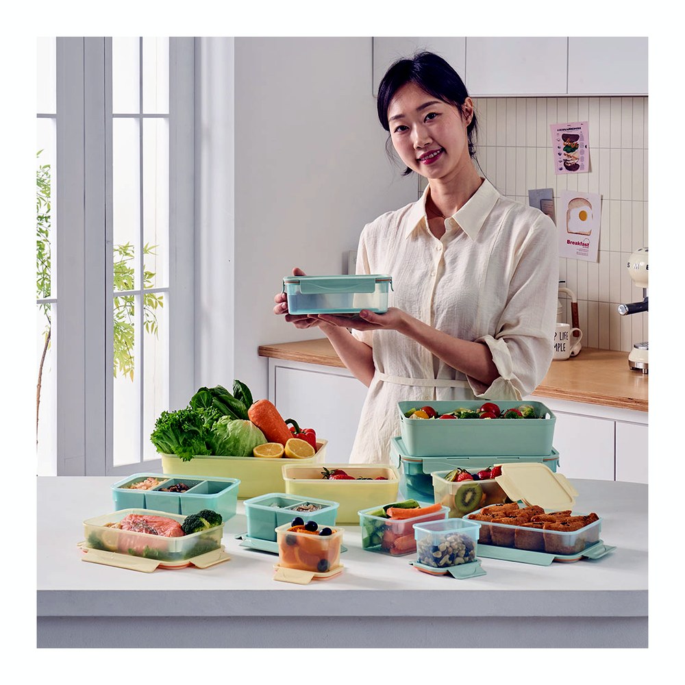 이지앤프리 에어클립 프레시 밀폐용기 체험팩, 레몬, 5종, 7P, 1세트