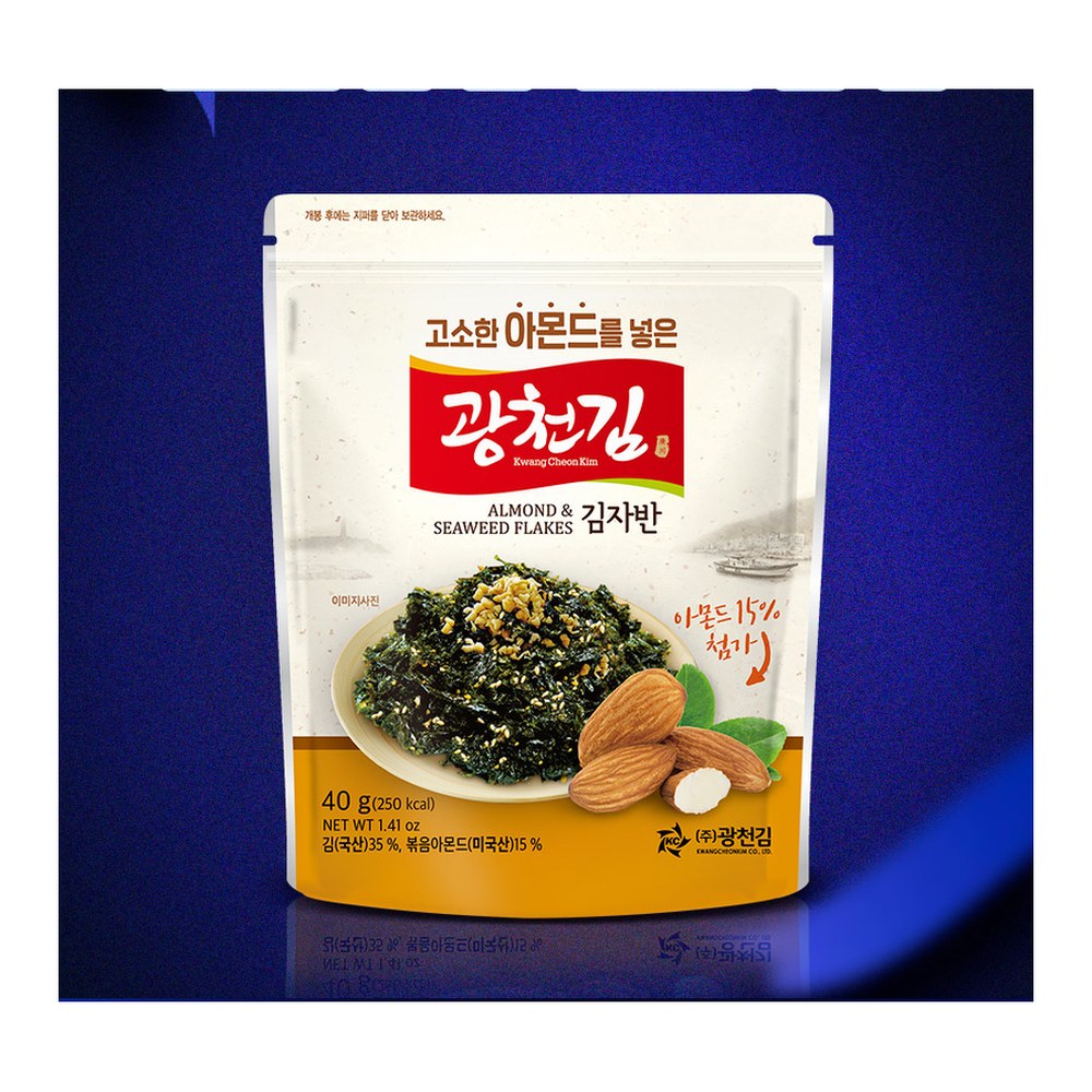 광천김 고소한 아몬드를 넣은 김자반, 40g, 10봉
