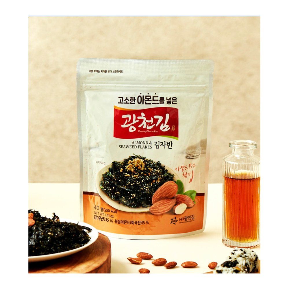 광천김 고소한 아몬드를 넣은 김자반, 40g, 10봉