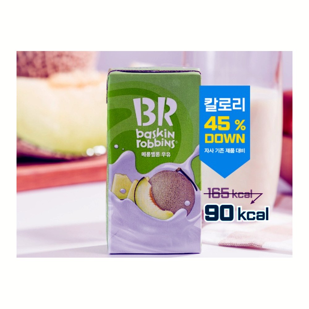 배스킨라빈스 메롱 멜론 우유 190ml, 24개