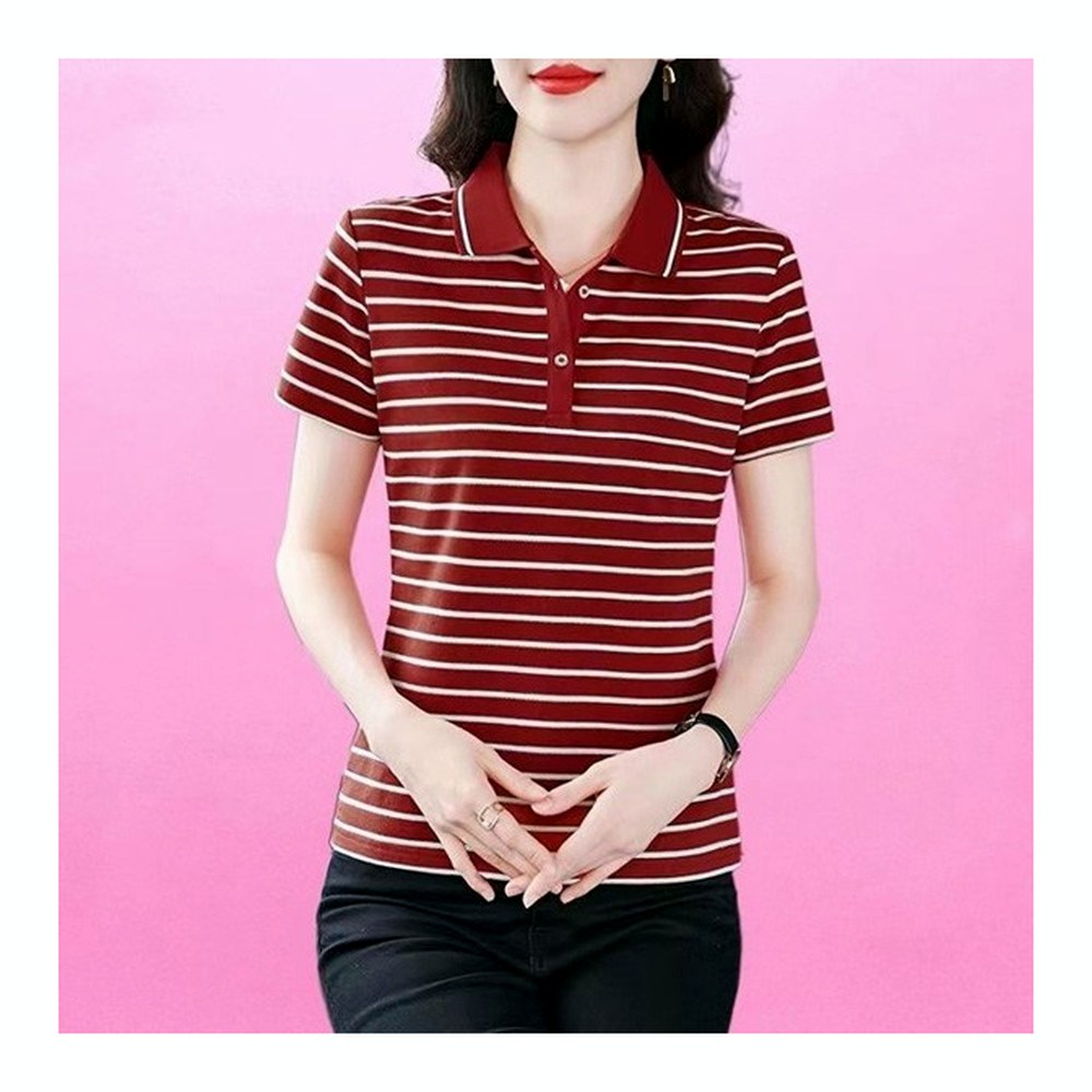77우먼스 라인루트 티셔츠, 보라, 3XL(88), 1개 여성 빅사이즈 티셔츠