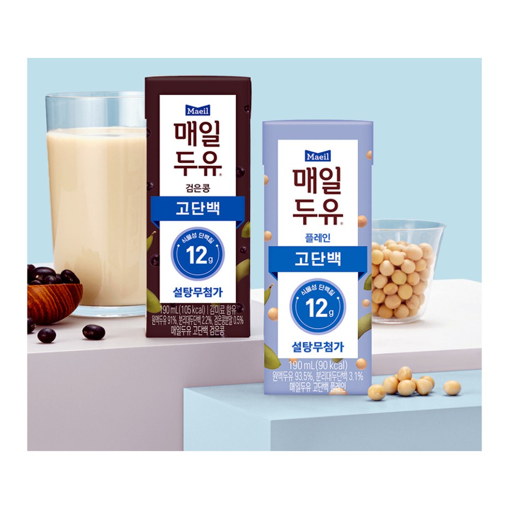 매일두유 고단백 검은콩, 190ml, 48개