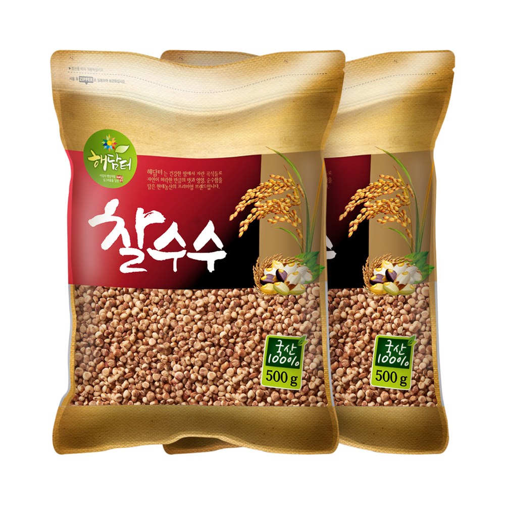 현대농산 찰수수, 국내산, 500g, 2개
