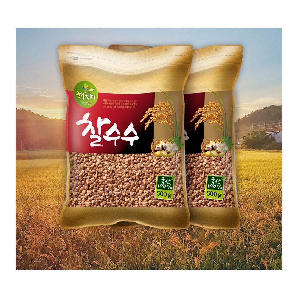 현대농산 찰수수, 국내산, 500g, 2개