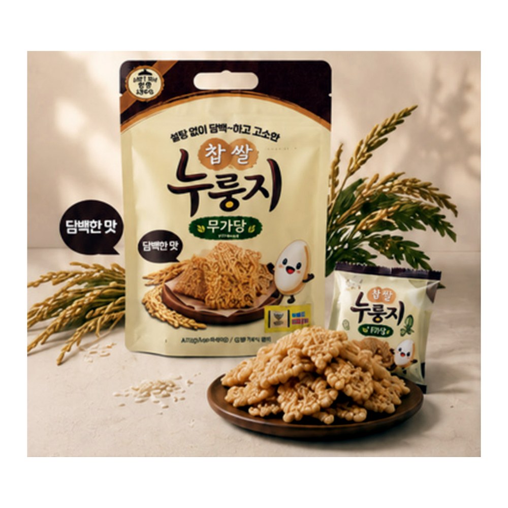 찹쌀 누룽지 과자, 담백한 맛, 24g, 36봉