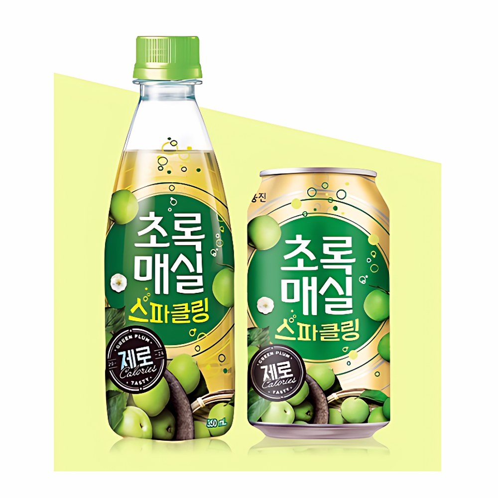 초록매실 스파클링 제로, 350ml, 20개