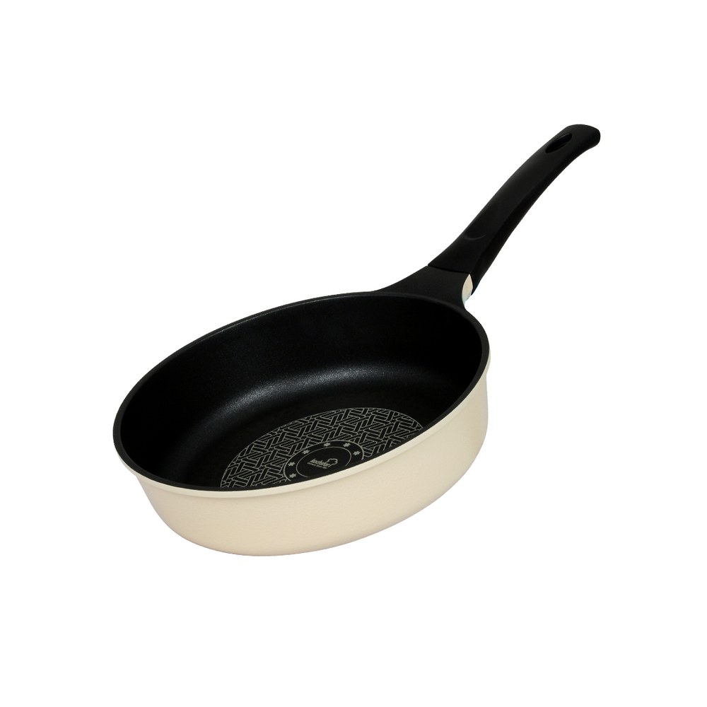 콕스타 아델라 IH 인덕션 겸용 티타늄 코팅 주물 깊은후라이팬, 내추럴, 24cm, 1개