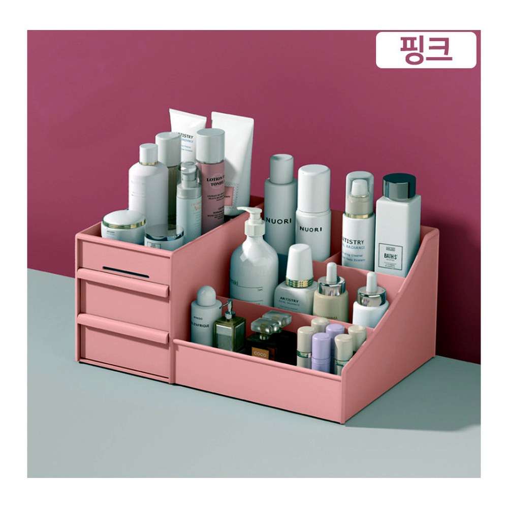 깔끔 화장품 정리대, 화이트, 25x16x11cm, 1개