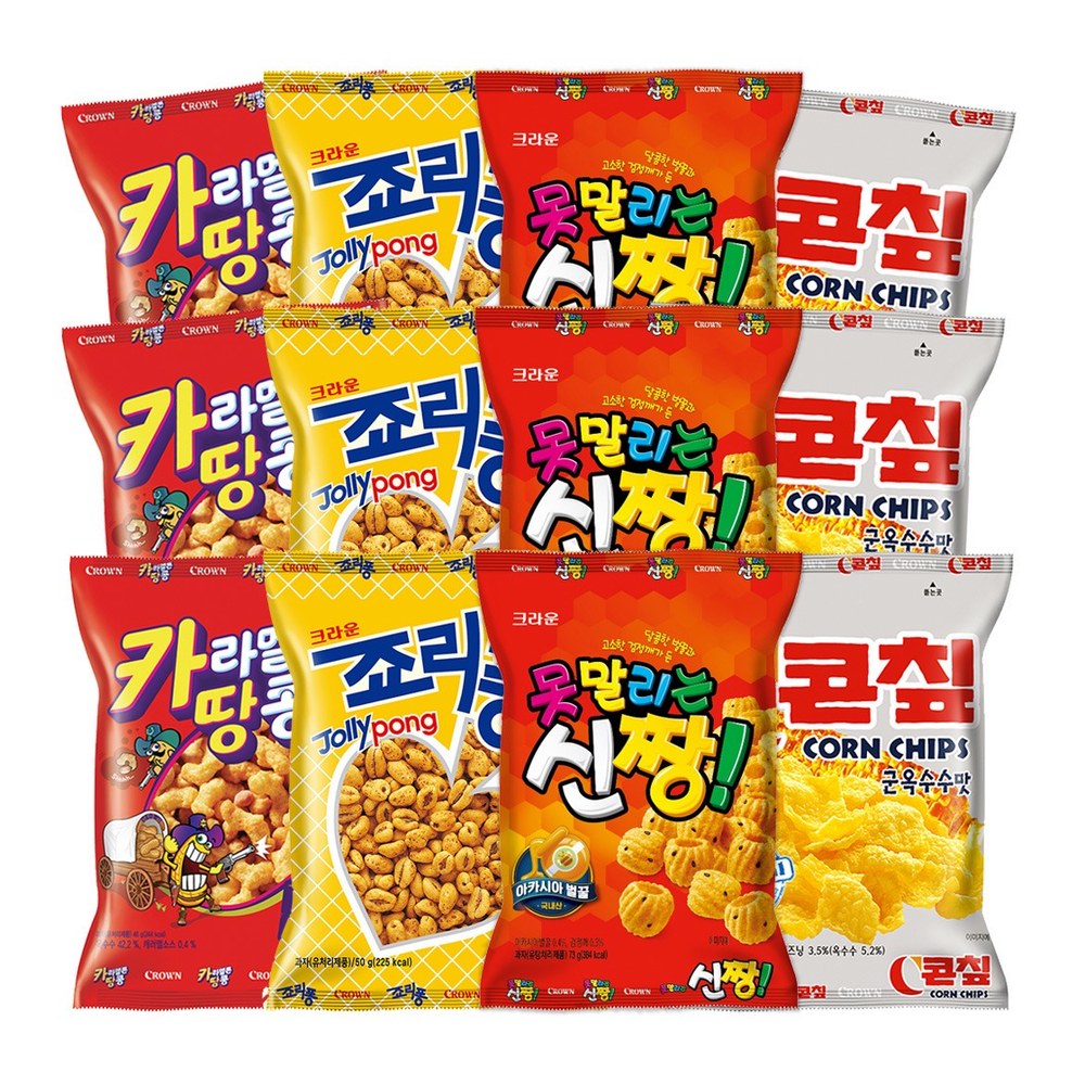 크라운제과 인기스낵모음, 12팩, 1개 과자 선물세트