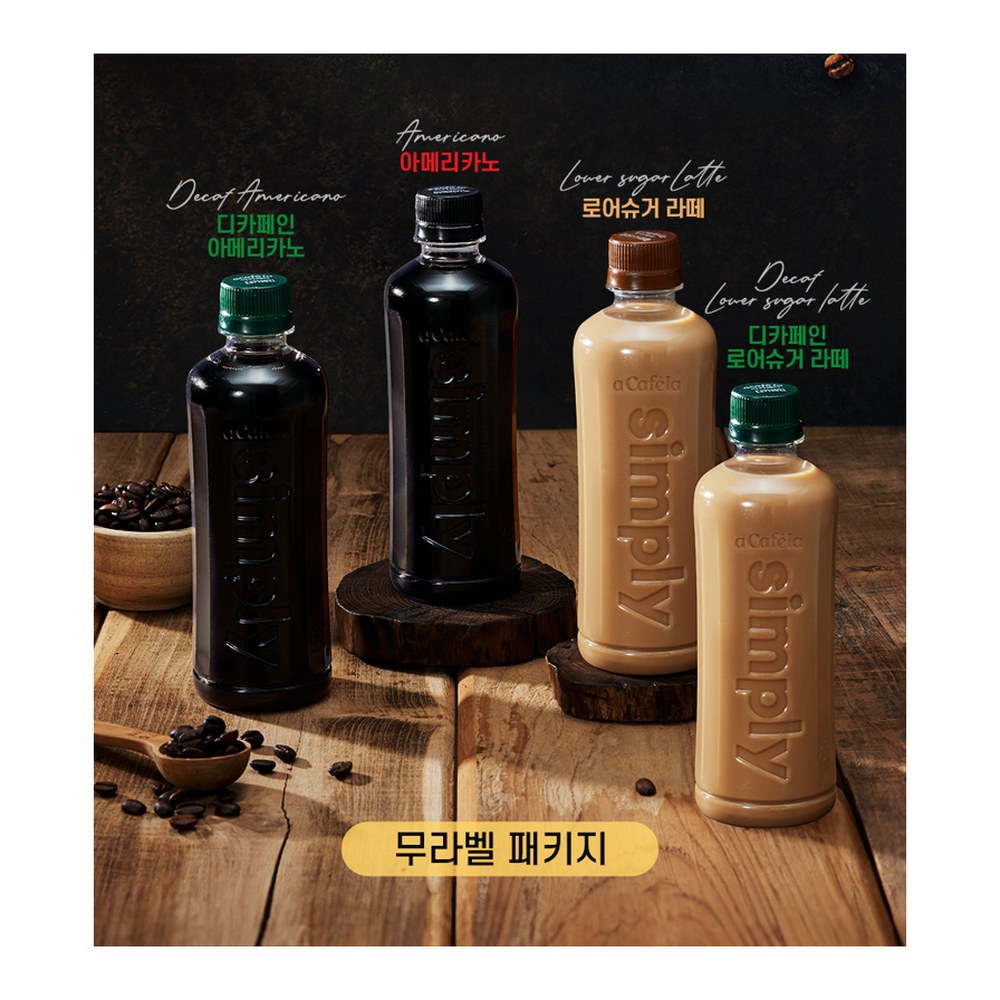 빙그레 아카페라 심플리, 디카페인 아메리카노, 400ml, 20개