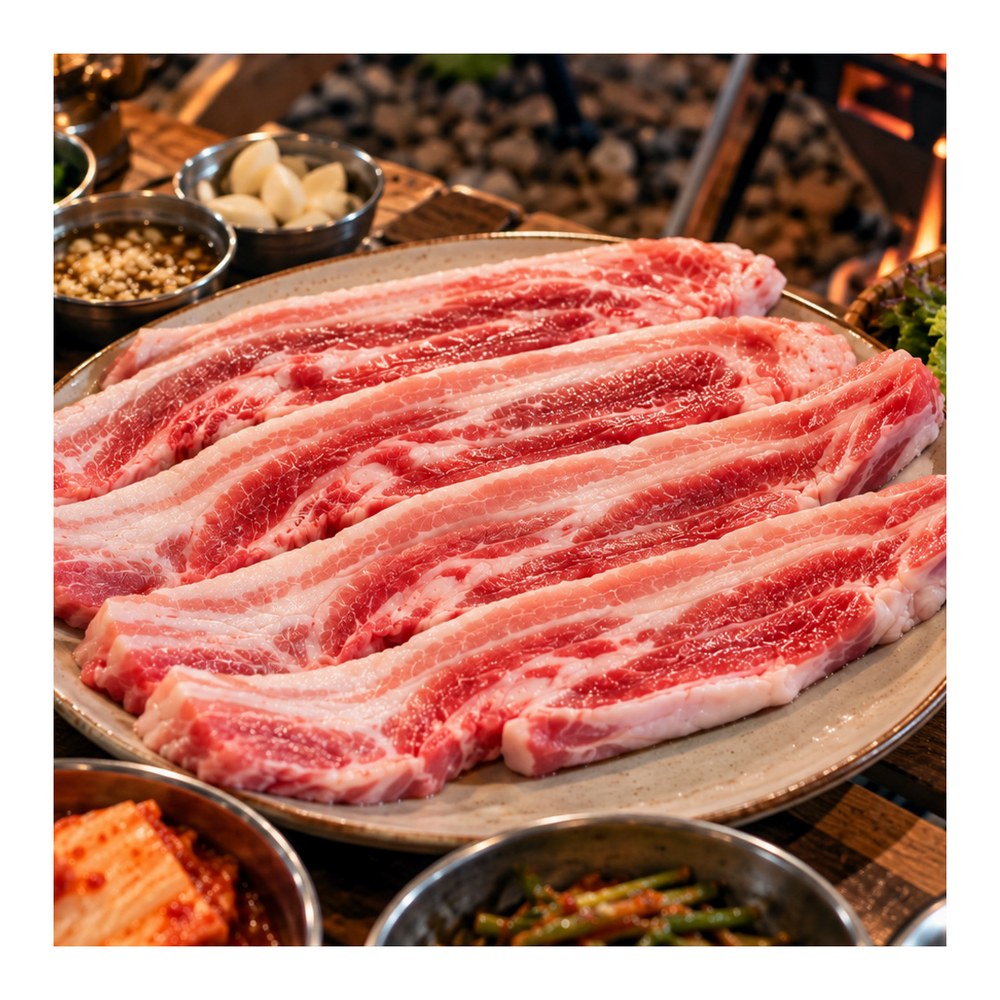 육중대 듀록 흑돼지 삼겹살, 500g, 4개