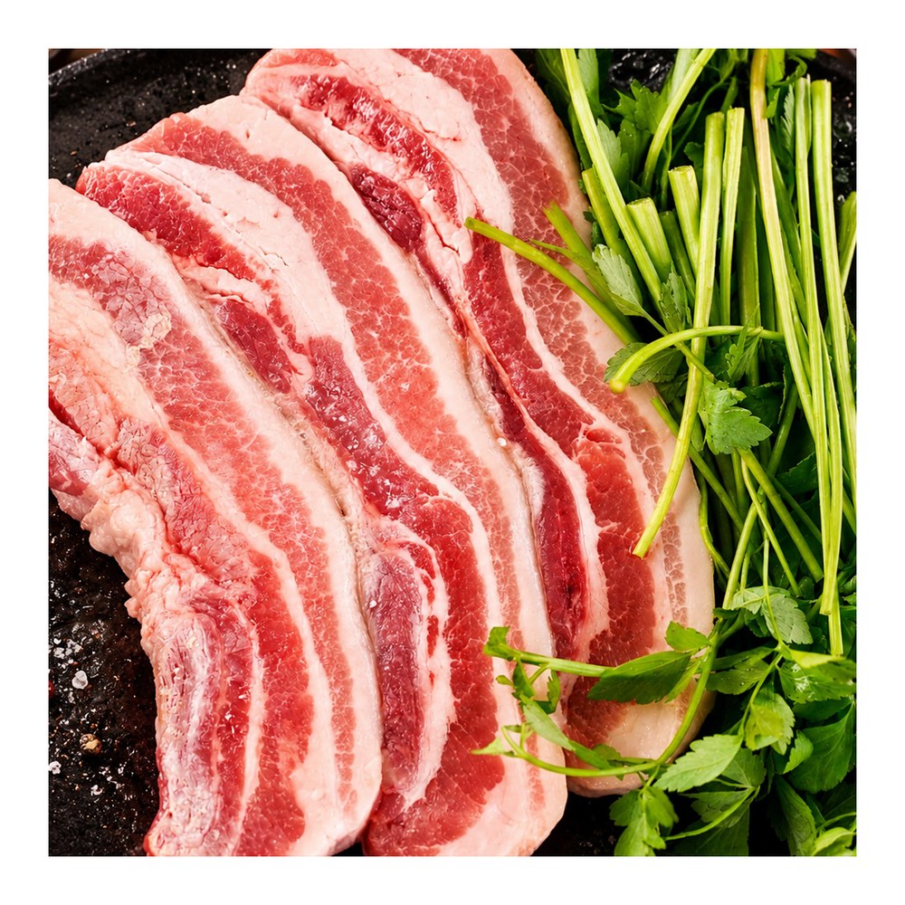 육중대 듀록 흑돼지 삼겹살, 500g, 4개