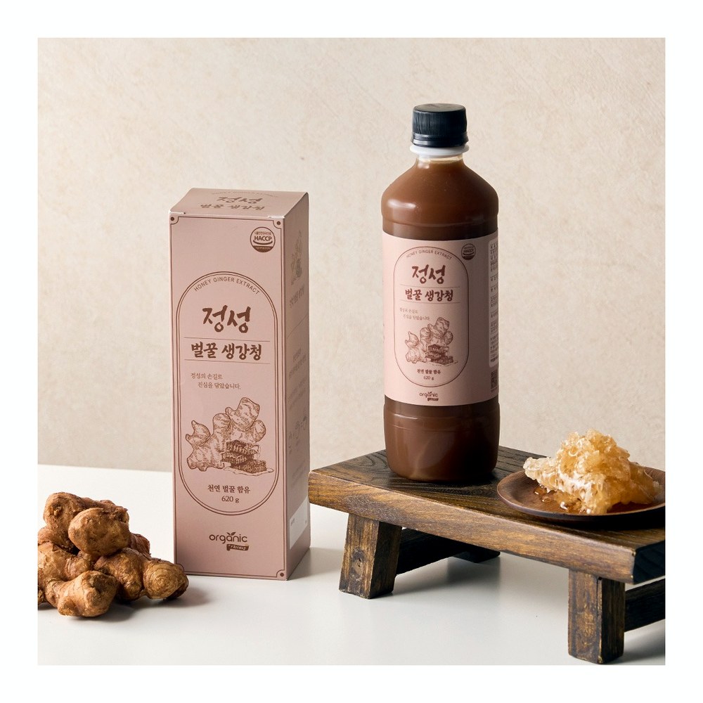오가닉프렌즈 정성 벌꿀 생강청, 620g, 1개