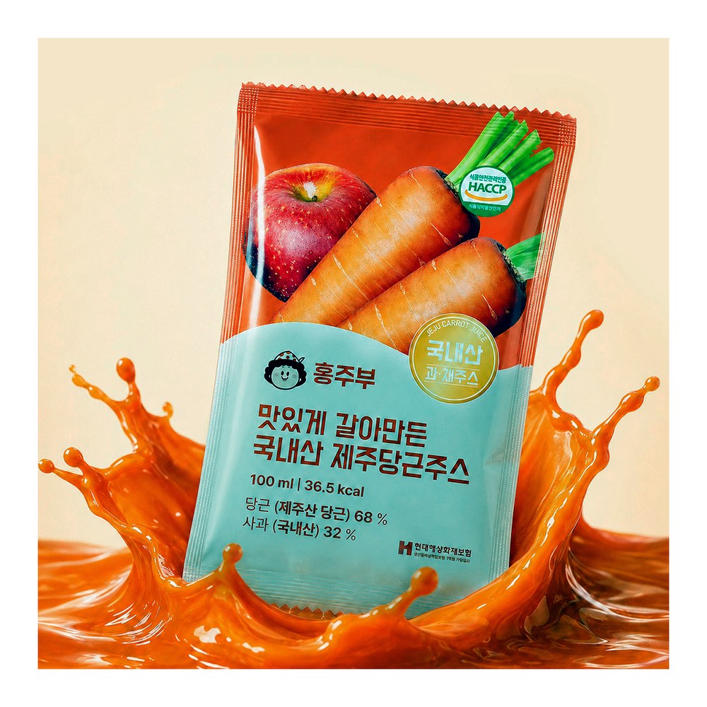홍주부 제주당근주스, 100ml, 60개
