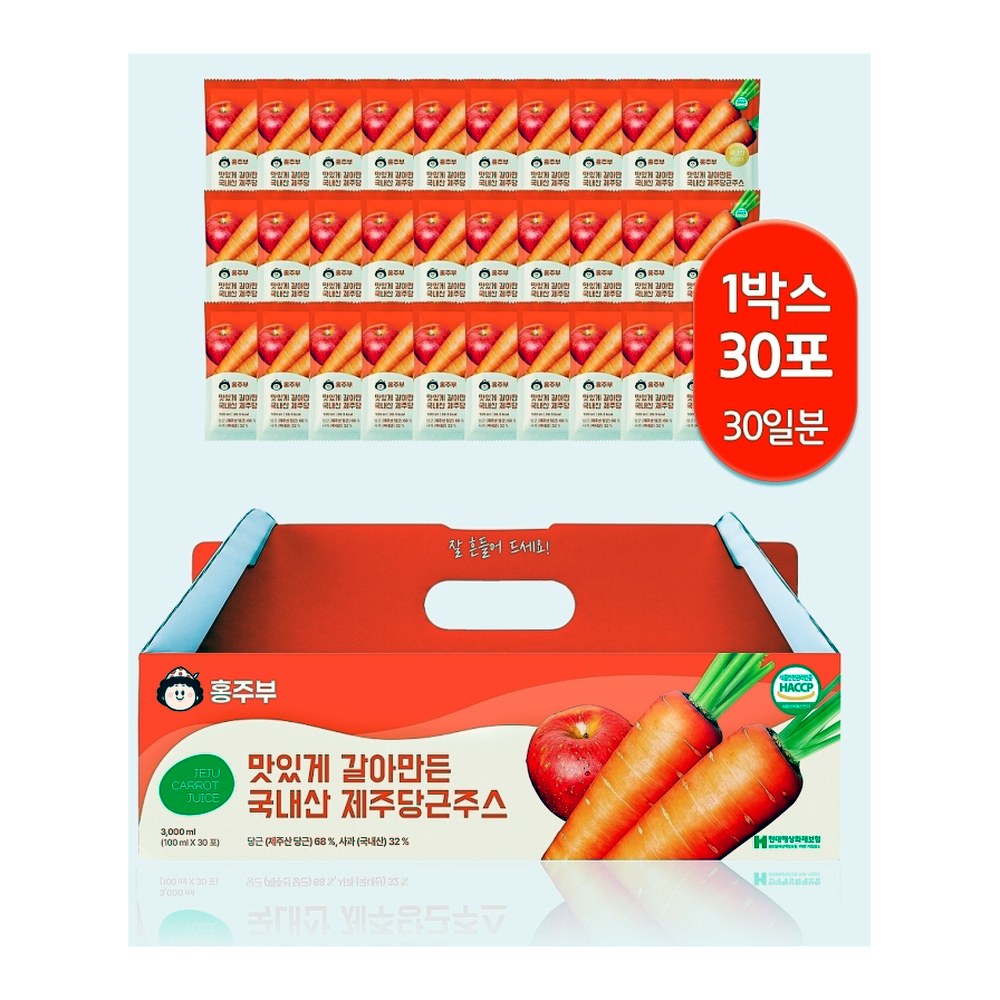홍주부 제주당근주스, 100ml, 60개