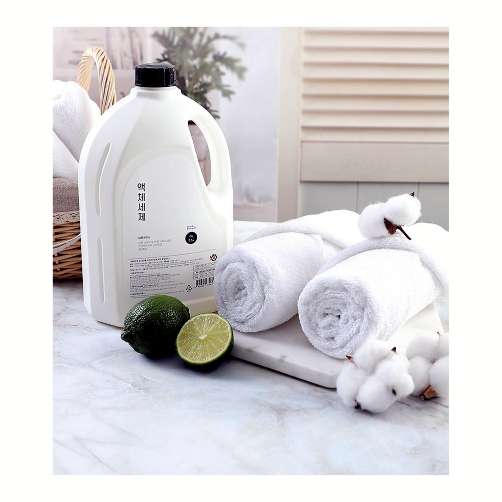 바른세탁소 액체세제 라임향, 2.5L, 4개