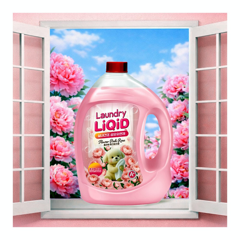 리퀴드 핑크로즈 섬유유연제, 2.5L, 4개