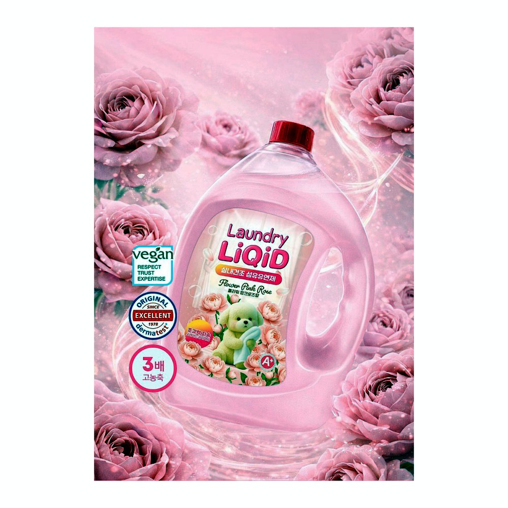 리퀴드 핑크로즈 섬유유연제, 2.5L, 4개