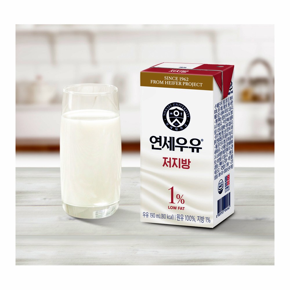 연세우유 저지방 우유, 190ml, 48개