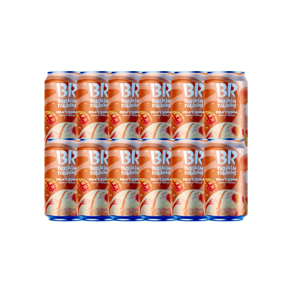 배스킨라빈스 망고탱고 밀키소다, 350ml, 12개