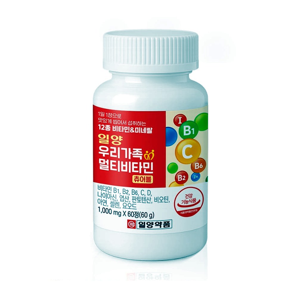 일양약품 우리가족 멀티비타민 츄어블, 60정, 2개