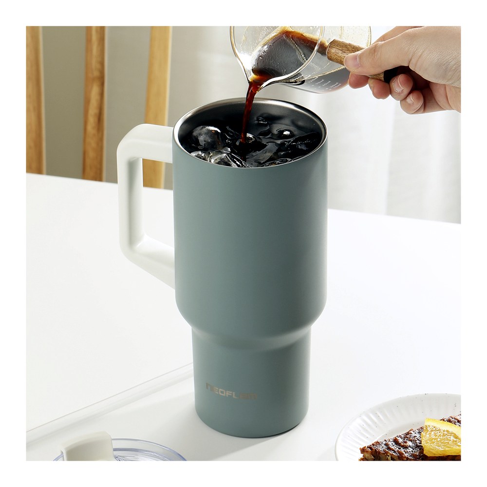 네오플램 스텐 304 이중 보온보냉 대용량 텀블러 900ml 그린