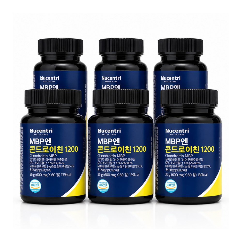 뉴센트리 MBP엔 콘드로이친 1200, 600mg, 60정, 6개 관절영양제