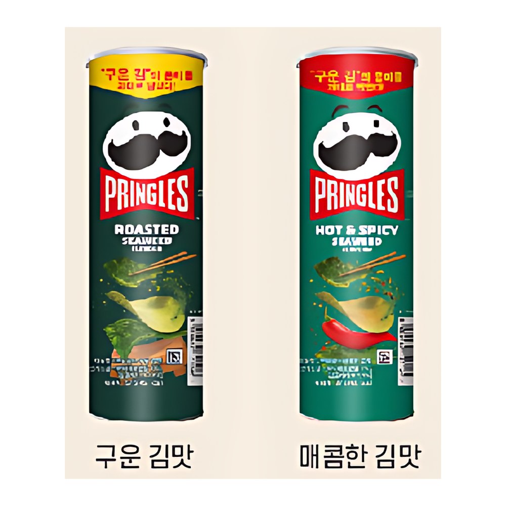 프링글스, 오리지날 1개 + 양파 1개 + 매운 1개 + 치즈 1개 + 버터 1개, 110g, 5개