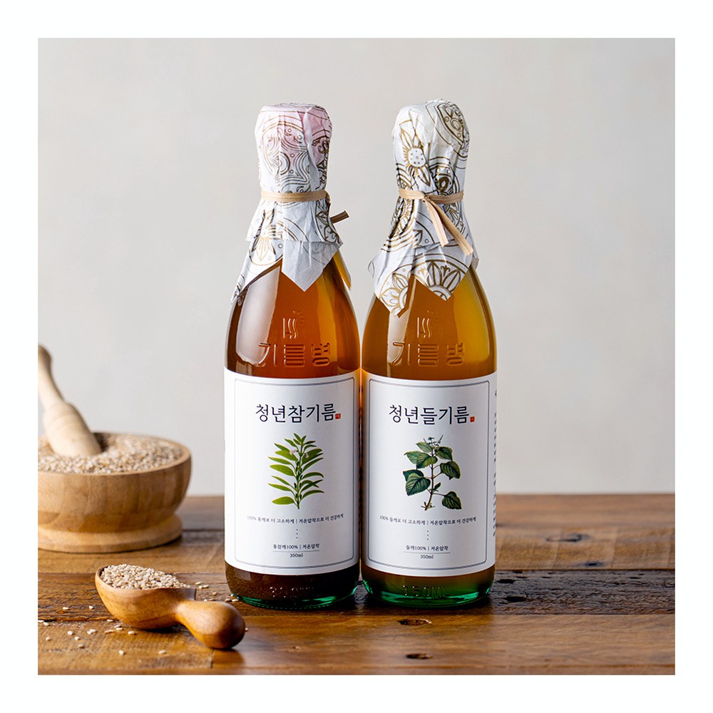 청년참기름, 350ml, 1개 + 청년들기름, 350ml, 1개
