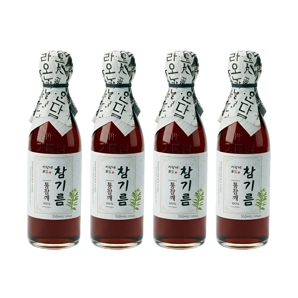 전통압착 통참기름, 350ml, 4개